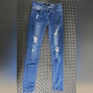 (SOLD)Low rise distressed jeans